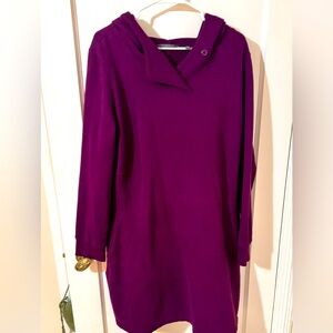 TOAD & CO Organic Cotton Hooded Sweatshirt Dress - Size XL